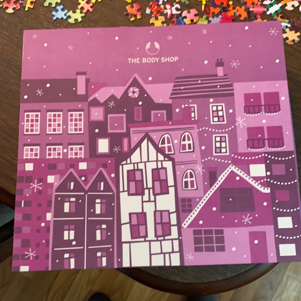 The Body Shop Advent calendar sampler box.